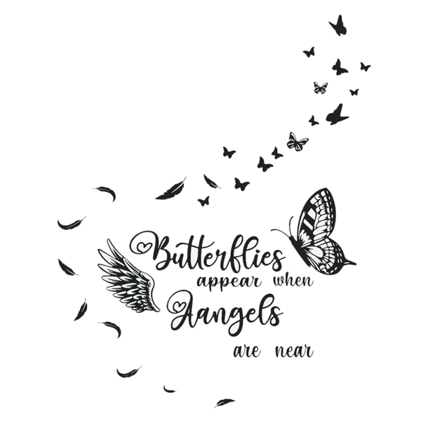 Butterfly Wall Stickers With Inspirational , Motivational Saying And Mural