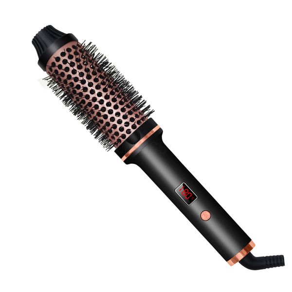 3-in-1 Heated Curling Brush - Black/Rose Gold 1 Unit