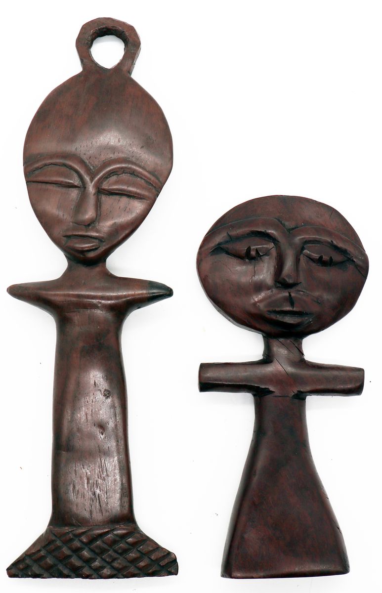 African Hand Carved Ebony Set of two Figurines 25 cm Buy Online in