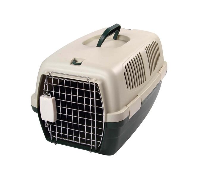 Plastic Pet Carrier for Dog &amp; Cat with Chrome Plated Door - Small