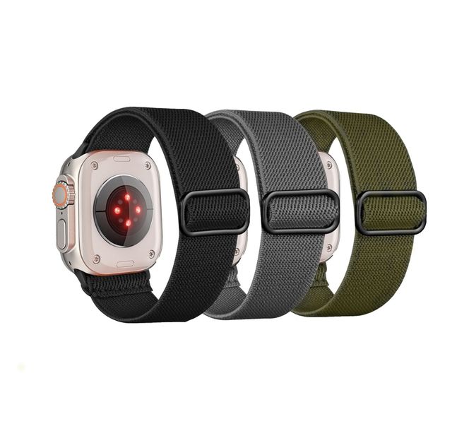 3PCS Stretch Nylon Adjustable Loop Compatible With Apple Watch 49/45/42mm