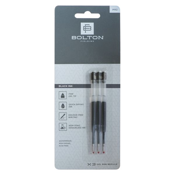 Bolton Pen Refill, Black Ink Set Of 3 - PR2