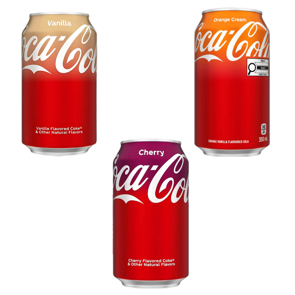 Coca-Cola Mix Pack - Orange Cream, Vanilla &amp; Cherry Soda 3 Can Pack