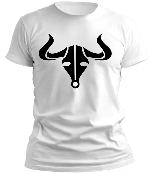 PepperSt Men's White T-Shirt - Black Bull