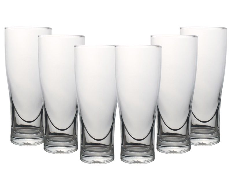 6-Piece Beer Glasses Clear