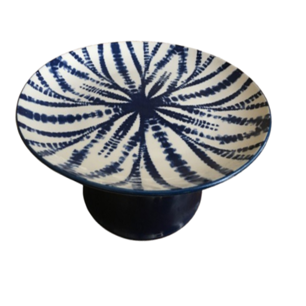 Ceramic Cake Stand - Navy White
