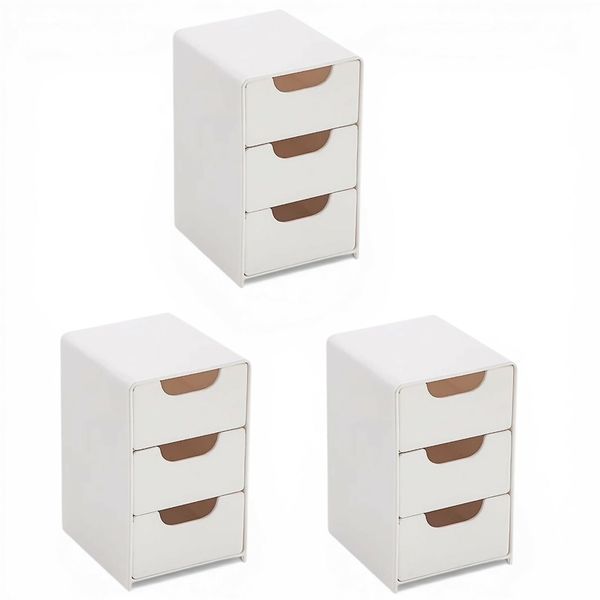 MiniNest 3 Drawer Desktop Organizer Compact Makeup, Jewelry Storage Vanity