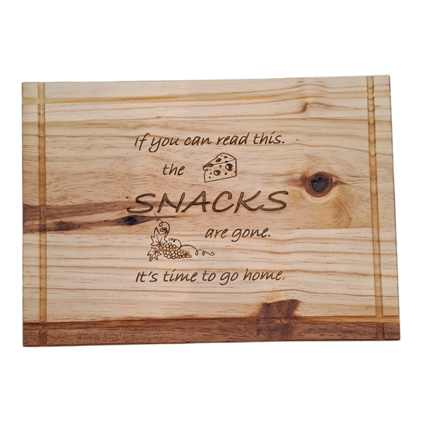 Gift Emporium - "Snacks Are Gone" Engraved Wooden Snack Board