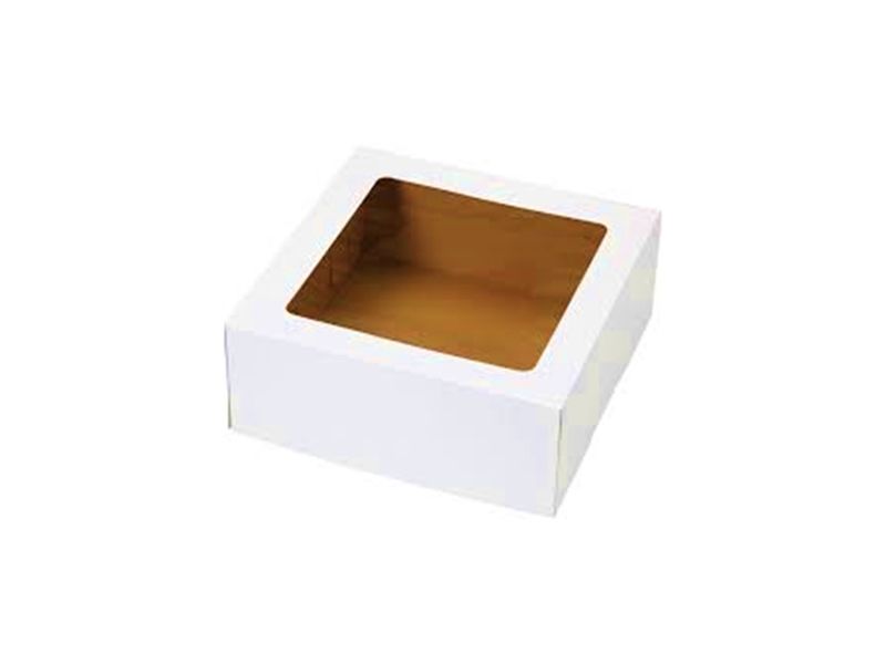 6 x 6 x 3 - White Cake or Takeaway Box With Window - 100 units