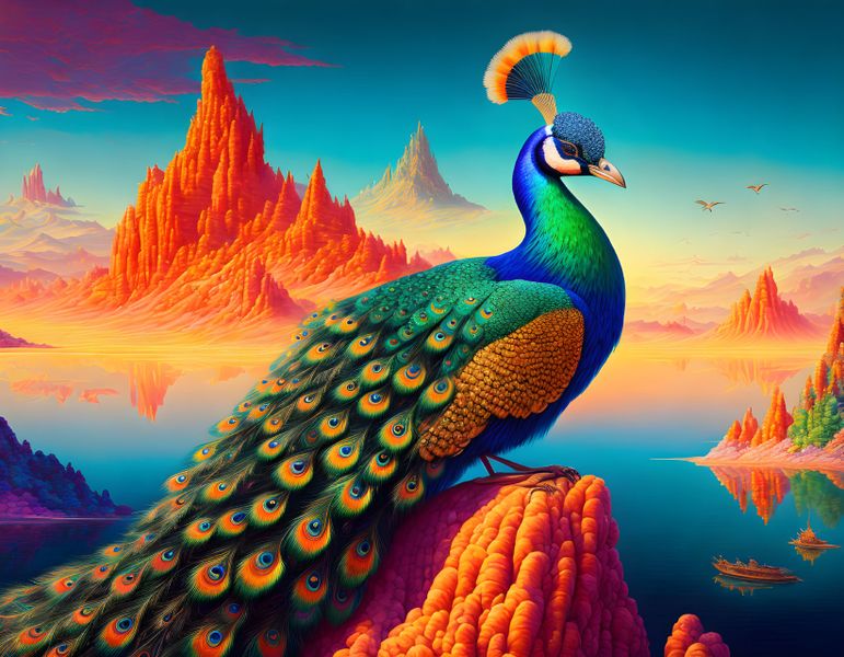 Canvas Wall Art - Beautiful Peacock