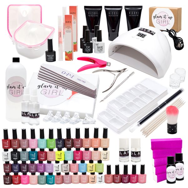 The Ultimate UV LED GLAM GEL Nail Polish &amp; Polygel Starter Kit 105 Pieces P