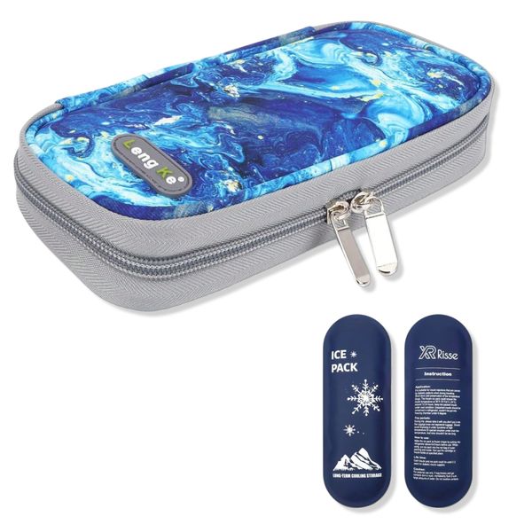 Insulin Cooler Travel Case &amp; 2 Ice Packs, Fits Ozempic &amp; Diabetic Pens