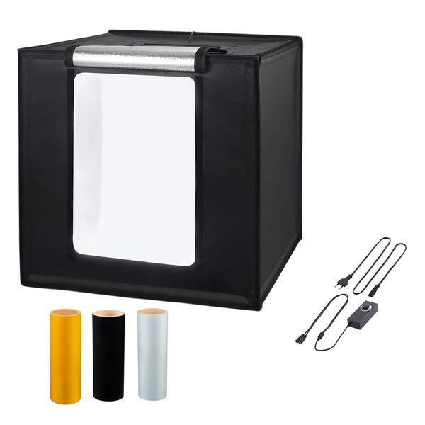 80cm LED Studio Photo Box with LED Lights and 3 Backdrops