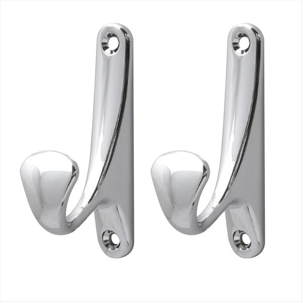 2 Pcs Towel Hanger Storage Hooks Metal Cloths Rack Bathroom Robe Hook