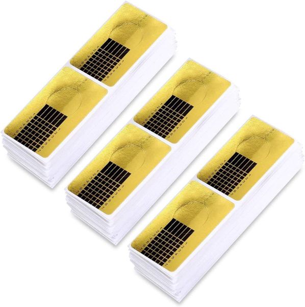 Nail Art Forms Sticker 120 Pieces Golden Square-Shape