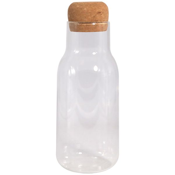 Regent 650ml Borosilicate Glass Carafe With Cork Stopper - 220 x 80mm Dia