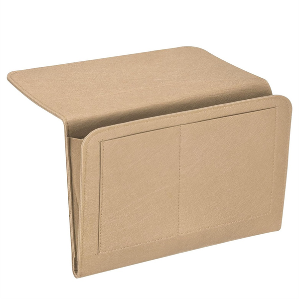 Bed Bedside Organizer Hanging 5 Pocket Soft Felt Bed Pockets Beige