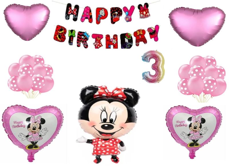 Minnie Mouse Birthday Decoration for 3 Year