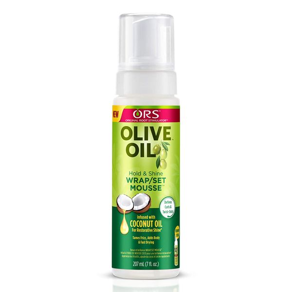 ORS Olive Oil Hold &amp; Shine Wrap/Set Mousse 207ml &amp; 1x Disposable Headbands