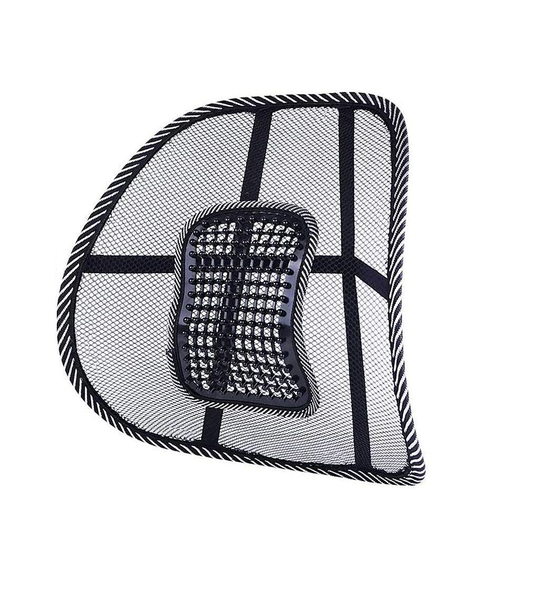 Ergonomic Mesh Lumbar Back Support Cushion with Massage Pad