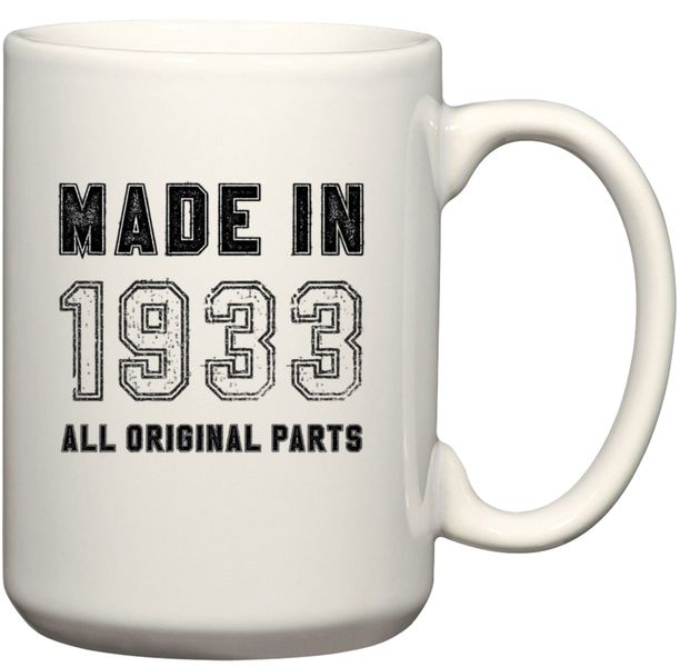 Made In 1933 All Original Parts 90th Birthday for Him Gift Coffee Mug