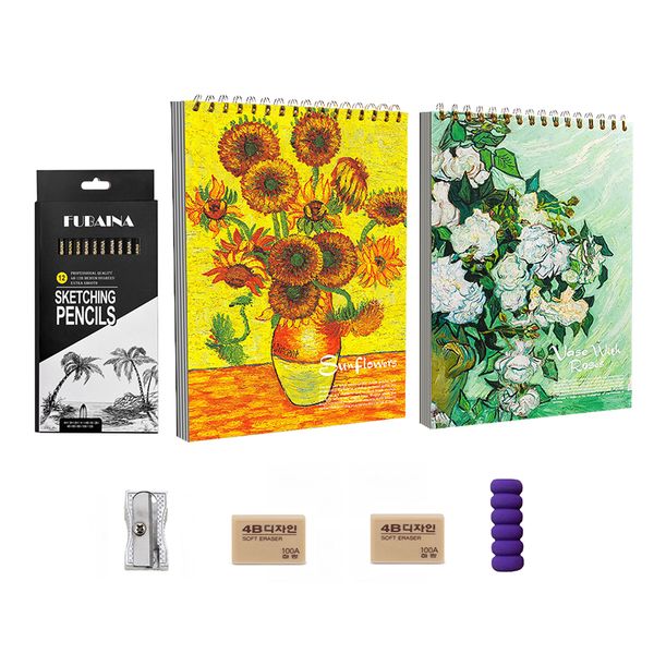 Jacaranda 2 Pack Top Spiral Bound Sketch Pad Artistic Drawing Paper