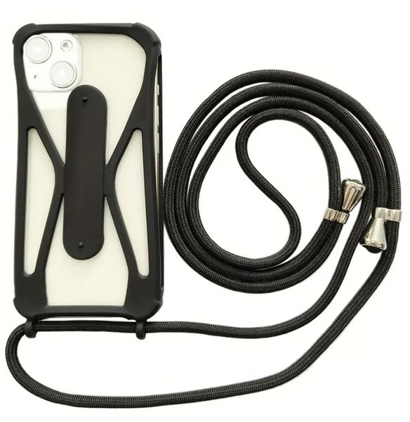 Universal Silicone Cell Phone Cover With Stand And Adjustable Lanyard