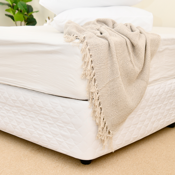 George &amp; Mason - Bed Base Wrap - Quilted - White