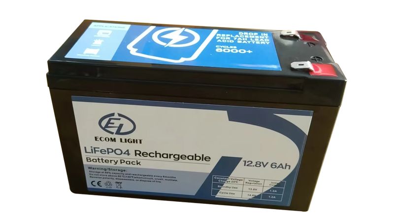 Rechargeable Ecomlight LifePO4 Battery 12.8v/6Ah