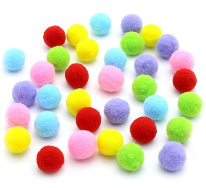 UrbanPets - 20 Piece Soft Cats Toys Balls 3cm Cat Pompoms Ball Random Colour