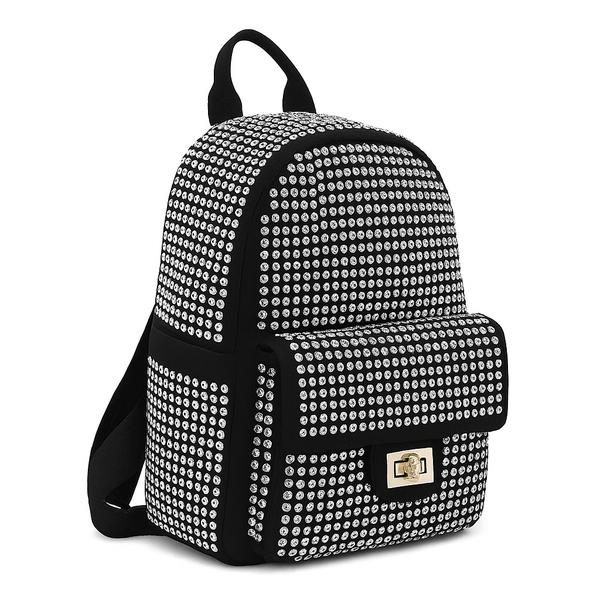 Women's Diamante Rhinestone Backpack - Sparkly Glitter Fashion Bag