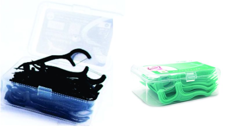 Oral Cleaning Mint &amp; Charcoal Dental Floss Picks with Portable Case X2