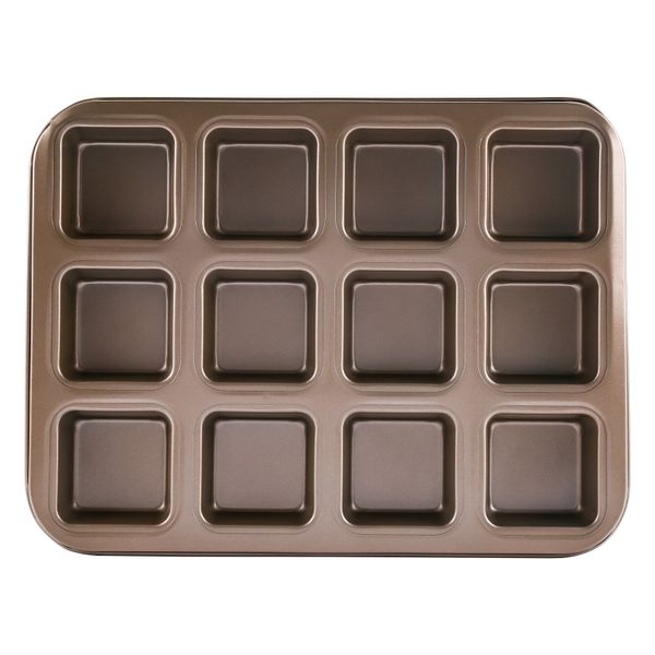12 Cups Square Mini Bread Burger Muffin Cupcake Mold for Household Non-Stic