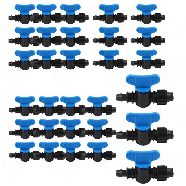 30 Piece Drip Irrigation Hose Nut Lock Fittings with 13mm Ball Valves