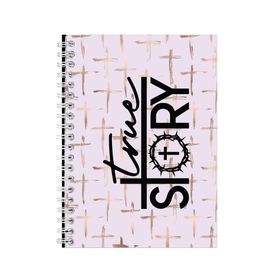 True Story A5 Notebook Spiral Lined Trendy Easter Graphic Design