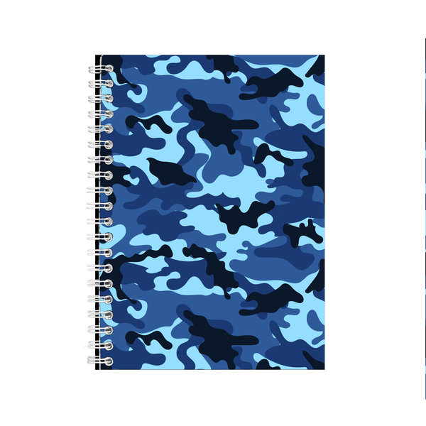Blue Camo A5 Notebook Pad with Lines Lovers Trendy Graphic Present 031
