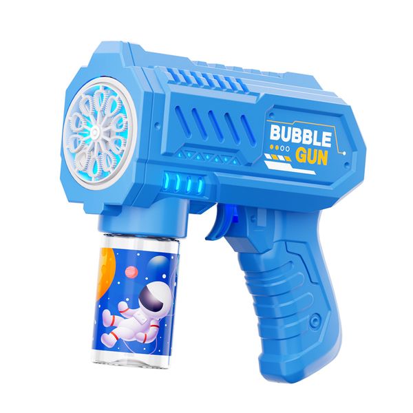 Fully Automatic 10-Hole Space Bubble Gun Toy With Lights