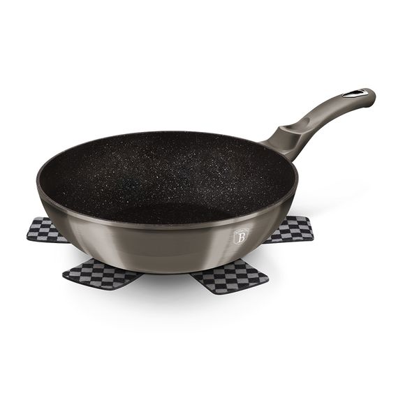 Berlinger Haus 28cm Marble Coating Wok - Carbon Metallic