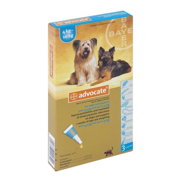 Advocate Medium Dog 3x1.0ml (4-10kg) - Turquoise