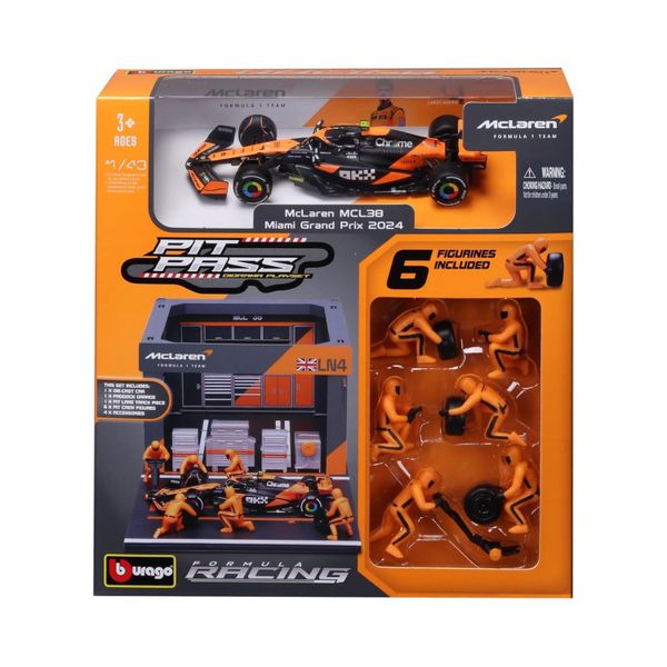 Bburago Scale 1:43 F1 McLaren MCL38 (2024) Pit Pass Paddock - Lando Norris