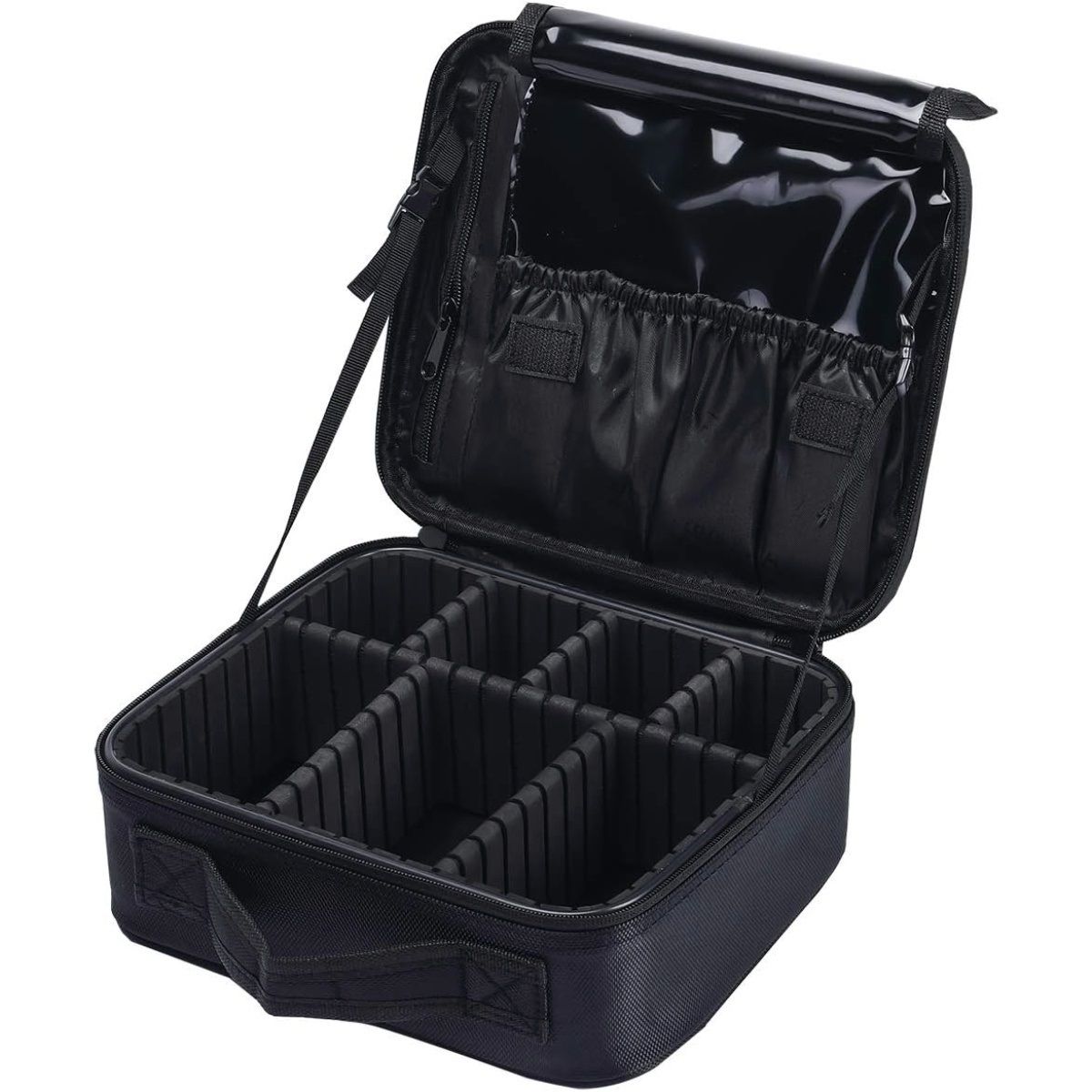 Hand-held Travel Makeup Bag,Portable Makeup Artist Organizer Bag - Black