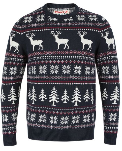 Tokyo Laundry Men's - Stag Jacquard Nordic Christmas Jumper in Navy (Parallel Import)