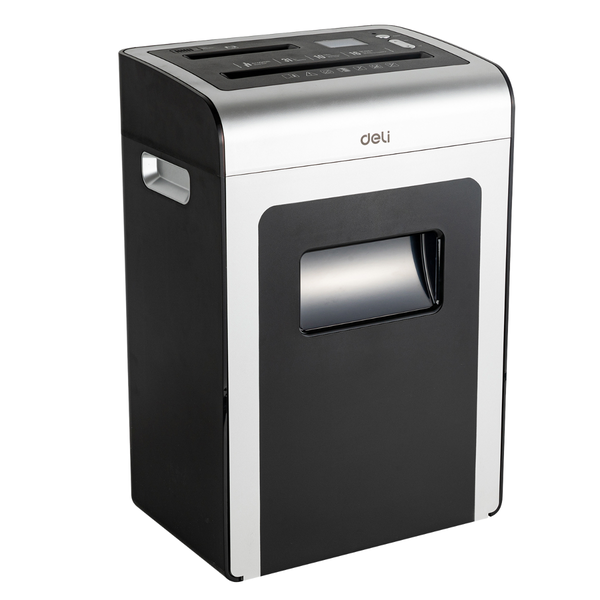 DELI Paper Shredder 16 Sheets 31L Bin with LCD Cross Cut Black