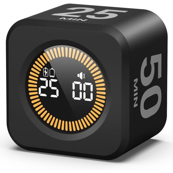 Pomodoro Cube Timer Productivity Visual Timer -5/10Min Rotating Countdown