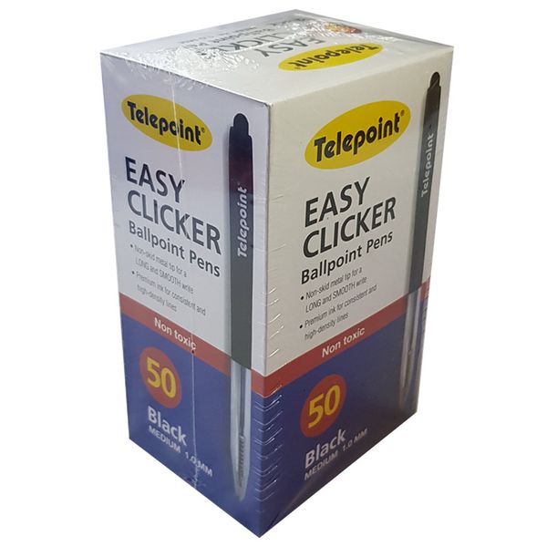 Easy Clicker Ball Point Pens - Red Pens Box of 50