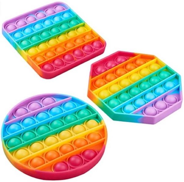 3 Pack Rainbow Pop It Fidget Toys