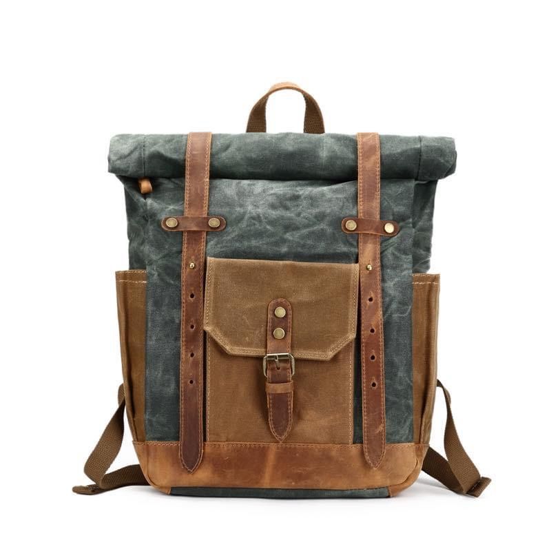 Vivace Waxed Canvas Backpack with Leather Details | Buy Online in South ...