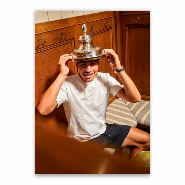Alcaraz Wimbledon Crown Poster - A1