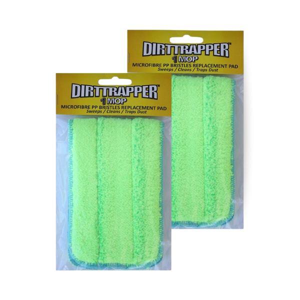 Dirttrapper Microfibre &amp; PP Mop Pads, 2-Pack, Super Absorbent, Pet Hair