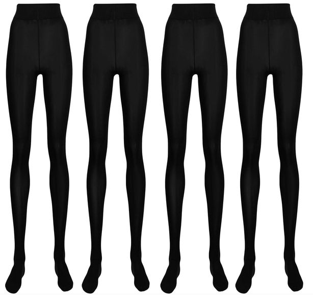 Women's CozyThick Fleece Thermal Lined Winter Pantyhose - 4 Pack